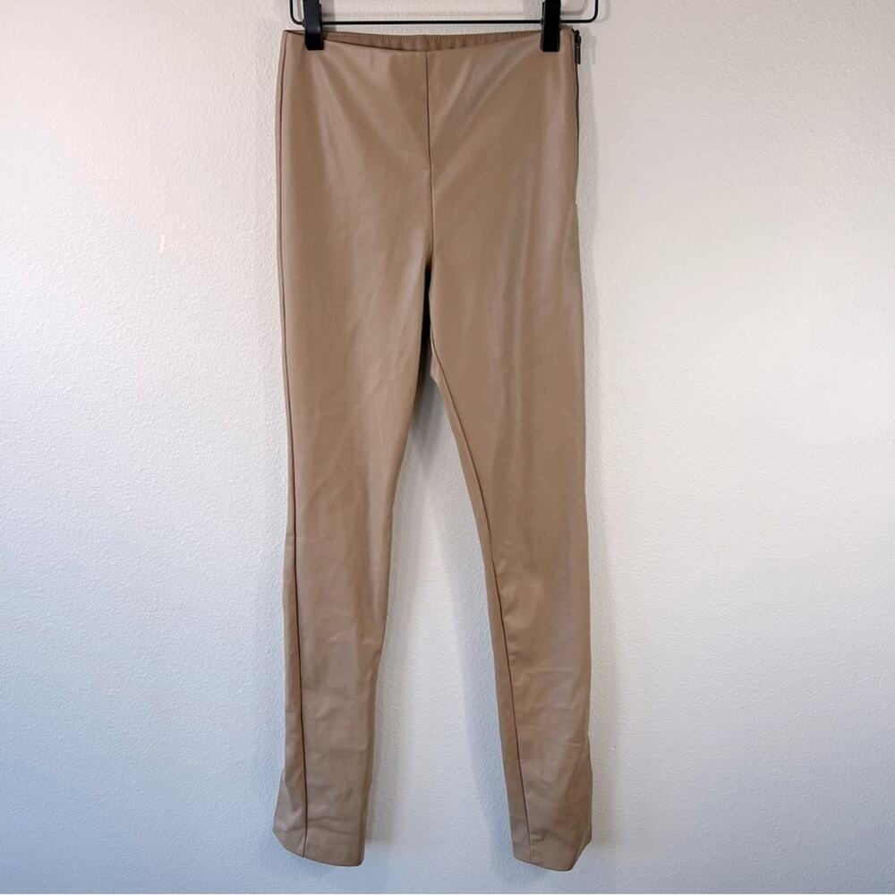 ZARA Beige Faux Leather Leggings